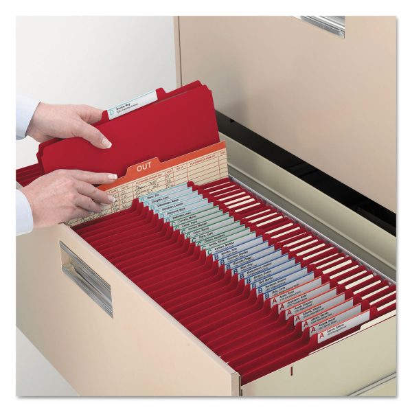 Top Tab Classification Folders, Six SafeSHIELD Fasteners, 2  Expansion, 2 Dividers, Letter Size, Red Exterior, 10 Box For Discount - Image 4
