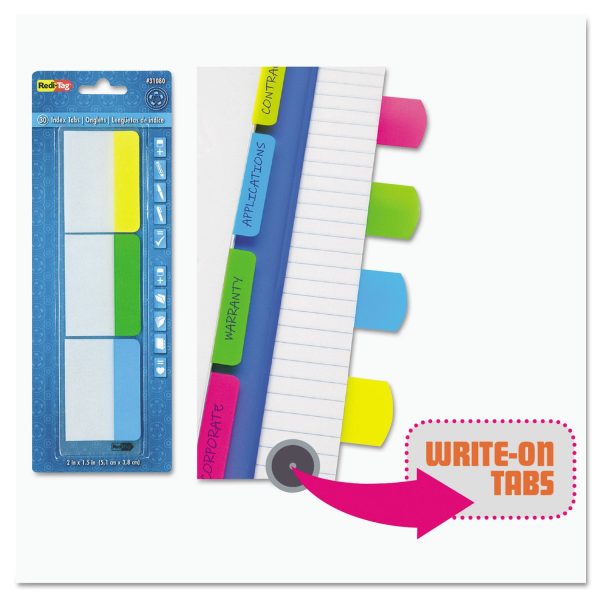 Write-On Index Tabs, 1 5-Cut, Assorted Colors, 2  Wide, 48 Pack Hot on Sale - Image 2