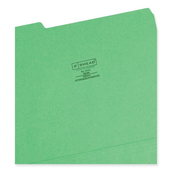 Colored File Folders, 1 3-Cut Tabs: Assorted, Letter Size, 0.75  Expansion, Green, 100 Box Online now - Image 3
