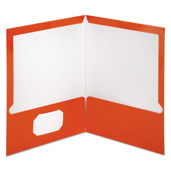 Two-Pocket Laminated Paper Folder, 100-Sheet Capacity, 11 x 8.5, Metallic Copper, 25 Box Online - Image 2
