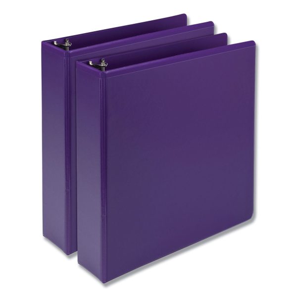 Earths Choice Plant-Based Durable Fashion View Binder, 3 Rings, 2  Capacity, 11 x 8.5, Purple, 2 Pack Fashion