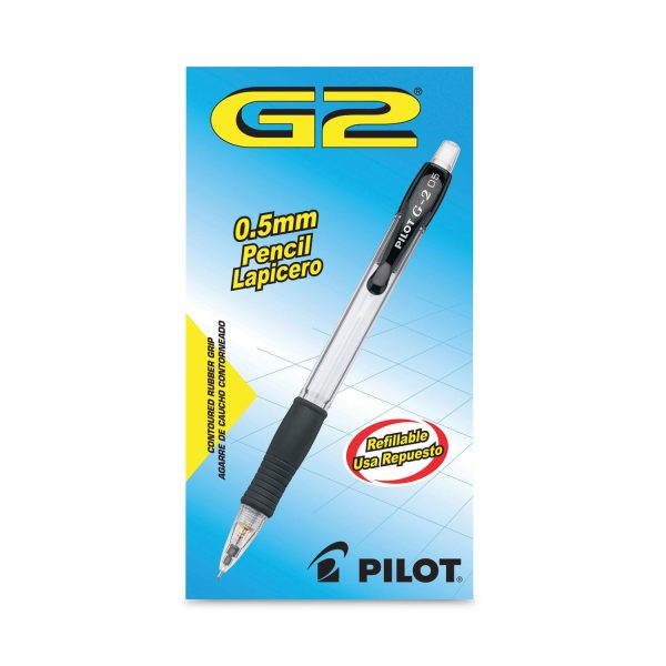 G2 Mechanical Pencil, 0.7 mm, HB (#2), Black Lead, Clear Black Barrel, Dozen For Cheap - Image 2