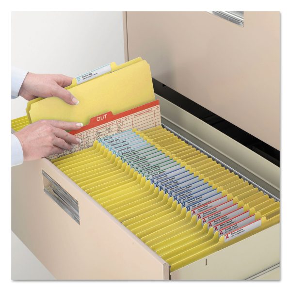 Four-Section Pressboard Top Tab Classification Folders, Four SafeSHIELD Fasteners, 1 Divider, Legal Size, Yellow, 10 Box Online Sale - Image 5
