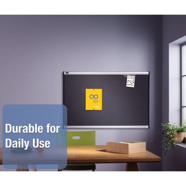 Quartet Prestige Diamond Mesh Bulletin Board - 48  Height x 72  Width - Gray Fabric Surface - Self-healing, Fade Resistant - Silver Aluminum Frame - 1 Each For Cheap - Image 2