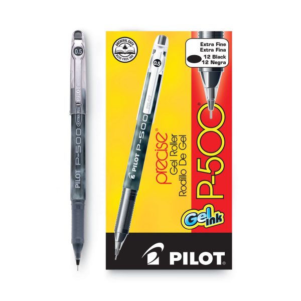 Precise P-500 Gel Pen, Stick, Extra-Fine 0.5 mm, Black Ink, Black Barrel, Dozen Discount - Image 4