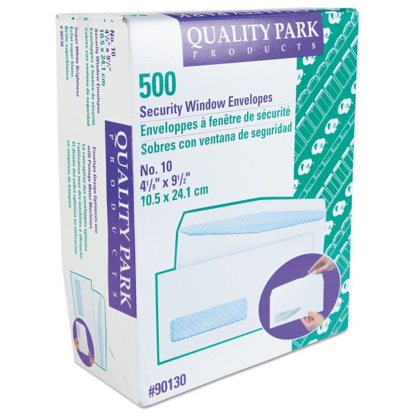 Security Tint Window Envelope, #10, Commercial Flap, Gummed Closure, 4.13 x 9.5, White, 500 Box Sale - Image 2