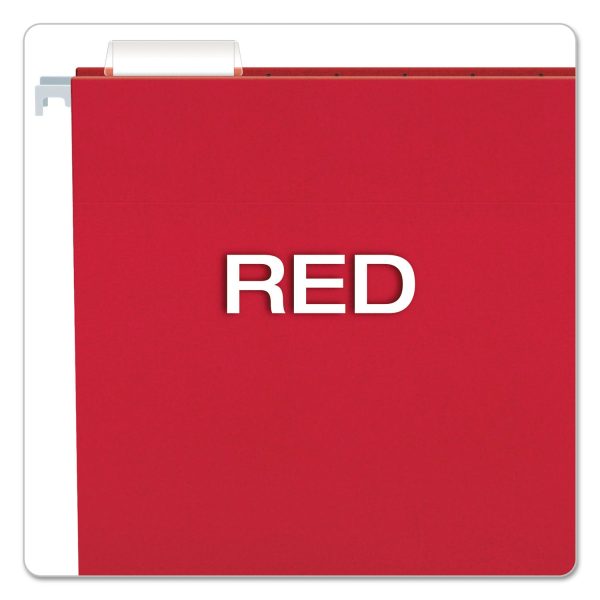 Colored Hanging Folders, Letter Size, 1 5-Cut Tabs, Red, 25 Box For Sale - Image 3