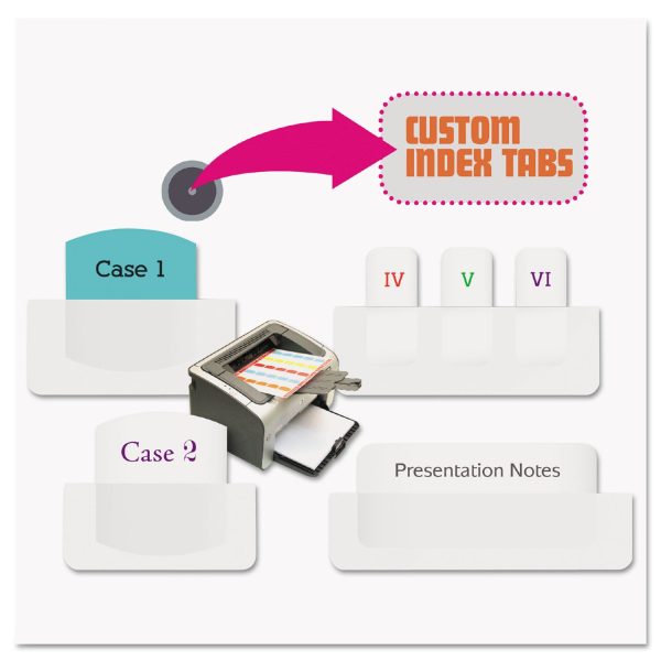 Laser Printable Index Tabs, 1 12-Cut, White, 0.44  Wide, 180 Pack For Cheap - Image 2
