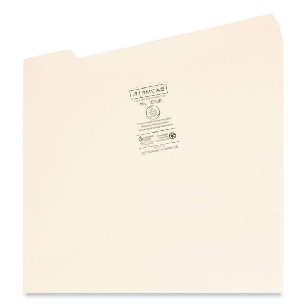 Top Tab File Folders with Antimicrobial Product Protection, 1 3-Cut Tabs: Assorted, Legal, 0.75  Expansion, Manila, 100 Box Hot on Sale - Image 3