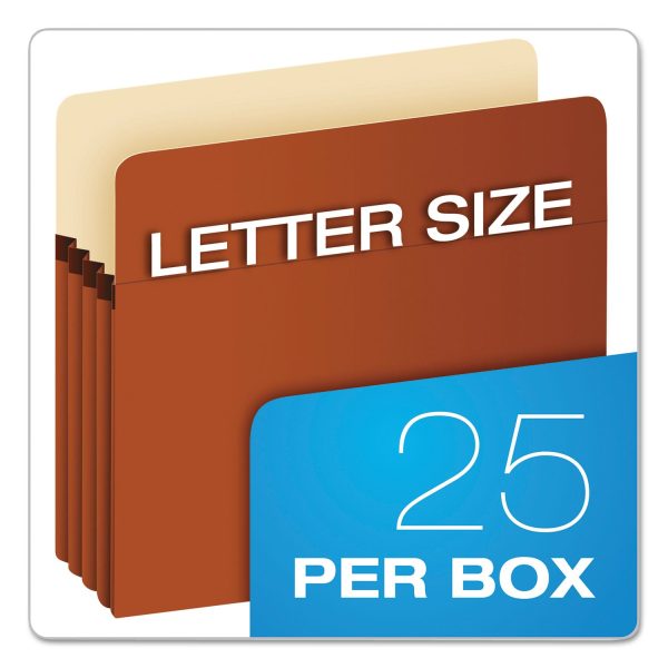 Earthwise by Pendaflex Recycled File Pockets, 3.5  Expansion, Letter Size, Red Fiber Discount - Image 4