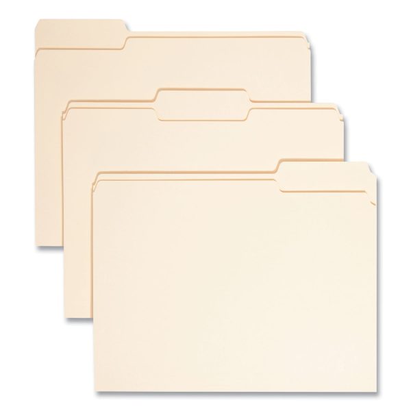 Top Tab File Folders with Antimicrobial Product Protection, 1 3-Cut Tabs: Assorted, Letter, 0.75  Expansion, Manila, 100 Box Sale