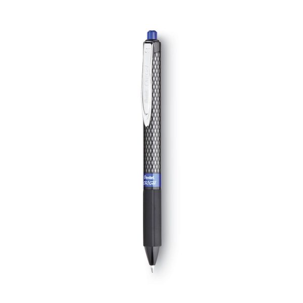 Oh! Gel Pen, Retractable, Medium 0.7 mm, Blue Ink, Black Barrel, Dozen Supply