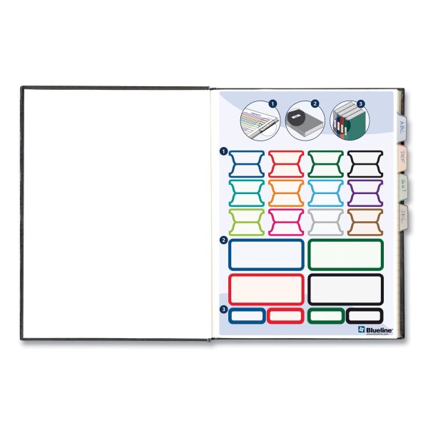Business Notebook with Self-Adhesive Labels, 1-Subject, Medium College Rule, Black Cover, (192) 9.25 x 7.25 Sheets Online now - Image 5
