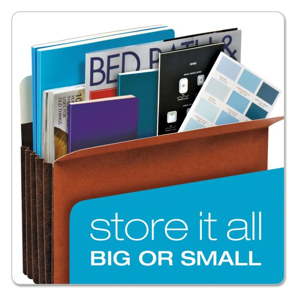 Heavy-Duty File Pockets, 7  Expansion, Letter Size, Redrope, 5 Box Online Hot Sale - Image 4