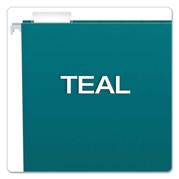 Colored Hanging Folders, Letter Size, 1 5-Cut Tabs, Teal, 25 Box For Cheap - Image 3