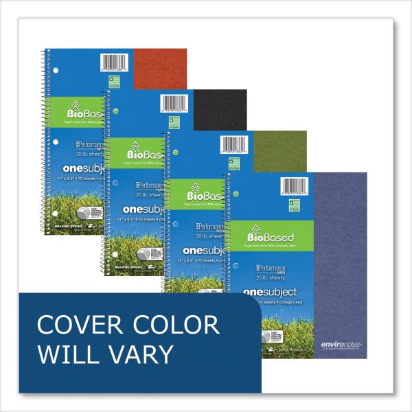 Environotes BioBased Notebook, 1-Subject, Medium College Rule, Randomly Assorted Earthtone Cover, (70) 11 x 8.5 Sheets Sale - Image 4