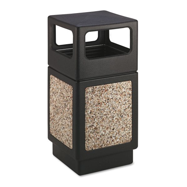 Canmeleon Aggregate Panel Receptacles, Side-Open, 38 gal, Polyethylene, Black For Discount