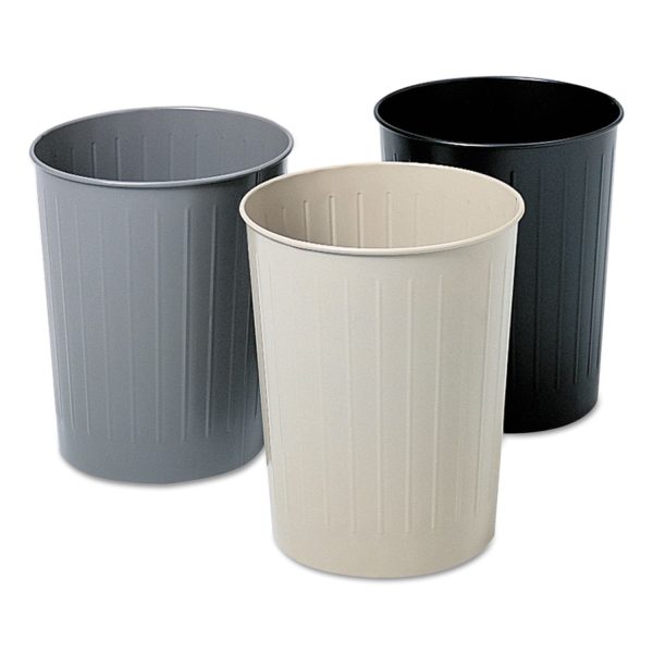 Round Wastebaskets, 6 gal, Steel, Black Online - Image 2