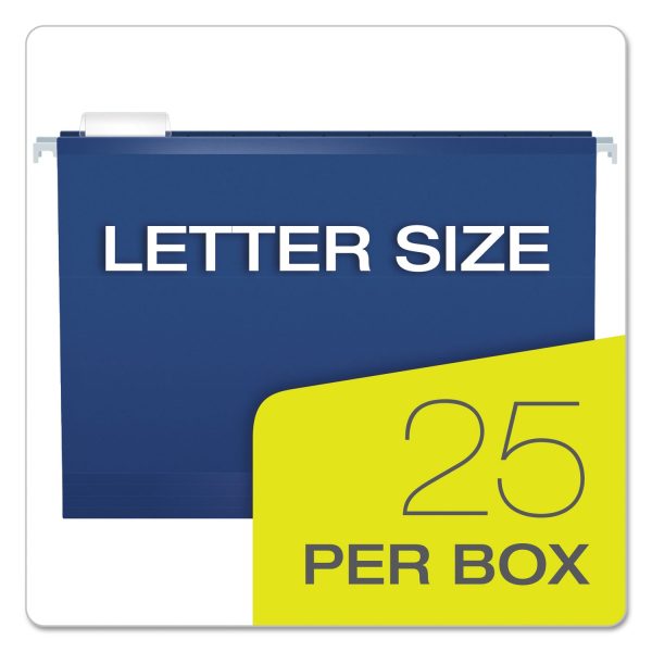 Colored Reinforced Hanging Folders, Letter Size, 1 5-Cut Tabs, Navy, 25 Box For Discount - Image 5