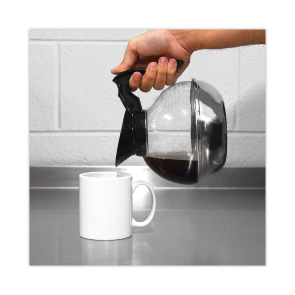 Unbreakable Regular Coffee Decanter, 12-Cup, Stainless Steel Polycarbonate, Black Handle Supply - Image 2