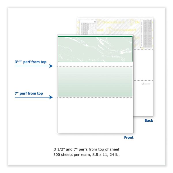 Standard Security Check, 11 Features, 8.5 x 11, Green Marble Top, 500 Ream Cheap - Image 3