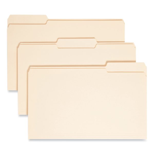 Top Tab File Folders with Antimicrobial Product Protection, 1 3-Cut Tabs: Assorted, Legal, 0.75  Expansion, Manila, 100 Box Hot on Sale