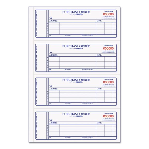 Purchase Order Book, 5 Lines, Two-Part Carbonless, 7 x 2.75, 4 Forms Sheet, 400 Forms Total Hot on Sale