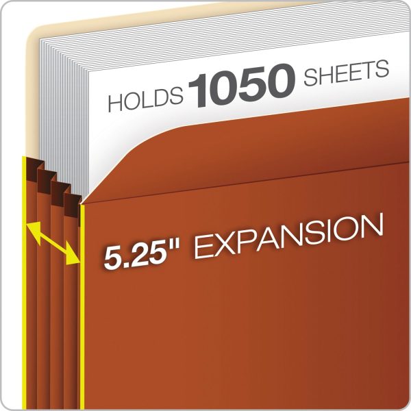 Standard Expanding File Pockets, 5.25  Expansion, Letter Size, Red Fiber, 10 Box Cheap - Image 2