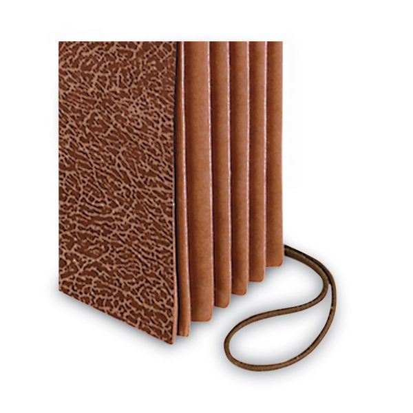 Standard Expanding Wallet with Fiber Gussets, 5.25  Expansion, 1 Section, Elastic Cord Closure, Legal Size, Red Fiber Cheap - Image 4