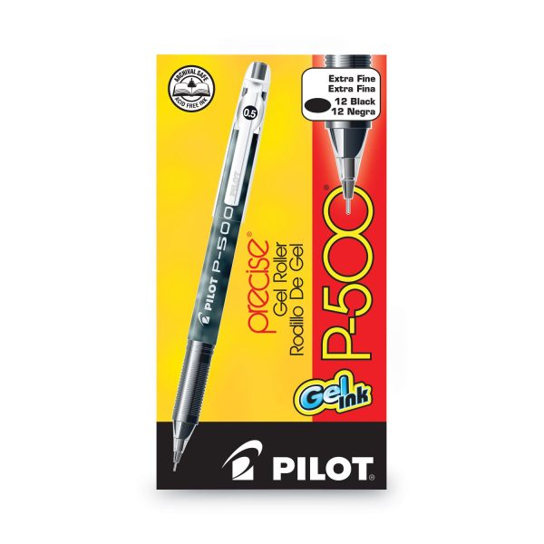 Precise P-500 Gel Pen, Stick, Extra-Fine 0.5 mm, Black Ink, Black Barrel, Dozen Discount - Image 2