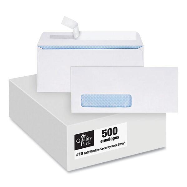 Redi-Strip Security Tinted Envelope, Address Window, #10, Commercial Flap, Redi-Strip Closure, 4.13 x 9.5, White, 500 Box Online - Image 4
