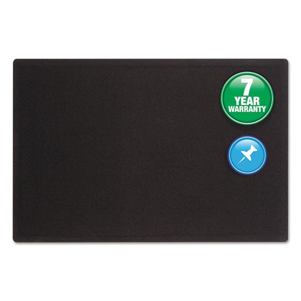 Oval Office Fabric Bulletin Board, 36 x 24, Black Surface For Cheap